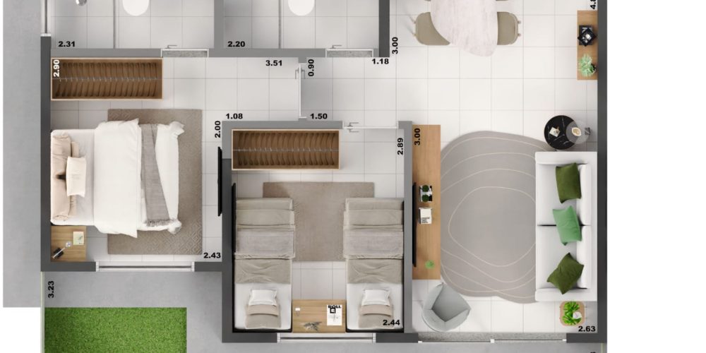 13 Planta A com Garden 70m²